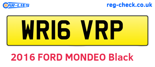 WR16VRP are the vehicle registration plates.