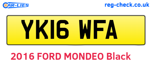 YK16WFA are the vehicle registration plates.
