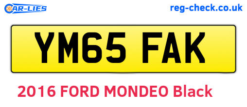 YM65FAK are the vehicle registration plates.
