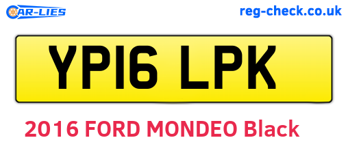 YP16LPK are the vehicle registration plates.