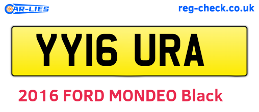 YY16URA are the vehicle registration plates.