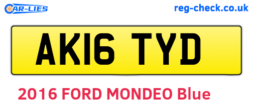 AK16TYD are the vehicle registration plates.