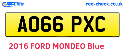 AO66PXC are the vehicle registration plates.