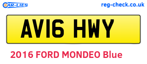 AV16HWY are the vehicle registration plates.