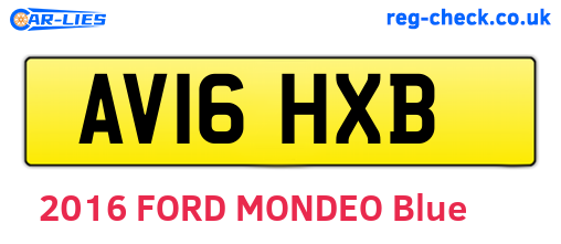 AV16HXB are the vehicle registration plates.