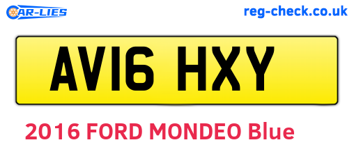 AV16HXY are the vehicle registration plates.
