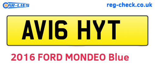 AV16HYT are the vehicle registration plates.