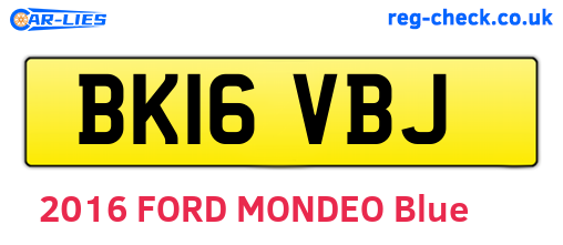 BK16VBJ are the vehicle registration plates.