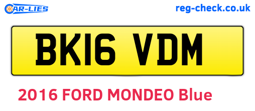 BK16VDM are the vehicle registration plates.