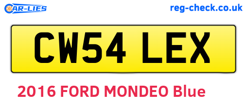 CW54LEX are the vehicle registration plates.