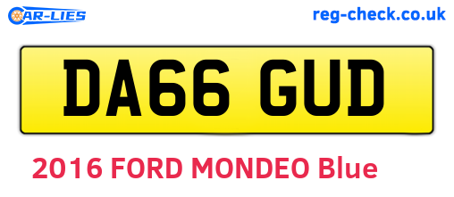 DA66GUD are the vehicle registration plates.
