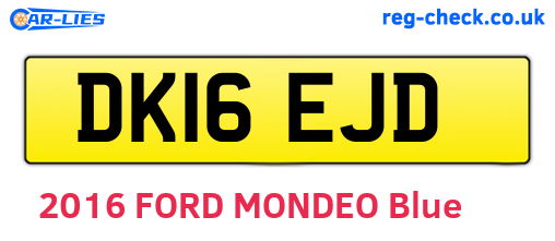 DK16EJD are the vehicle registration plates.