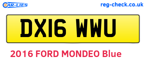 DX16WWU are the vehicle registration plates.