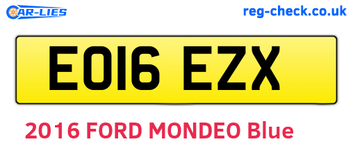EO16EZX are the vehicle registration plates.