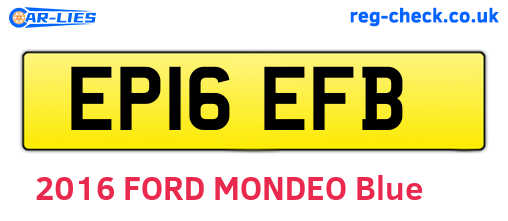 EP16EFB are the vehicle registration plates.
