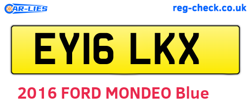 EY16LKX are the vehicle registration plates.