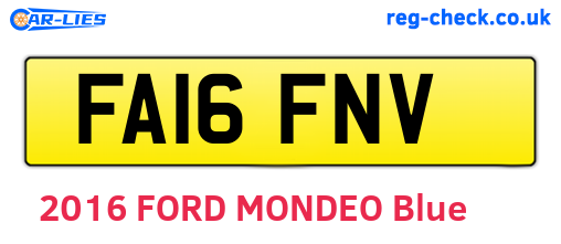 FA16FNV are the vehicle registration plates.