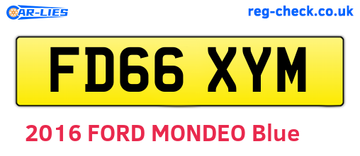 FD66XYM are the vehicle registration plates.
