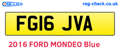 FG16JVA are the vehicle registration plates.