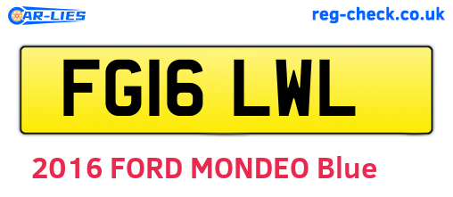 FG16LWL are the vehicle registration plates.