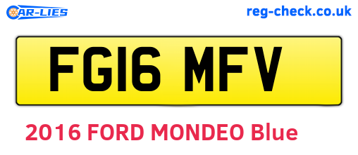 FG16MFV are the vehicle registration plates.