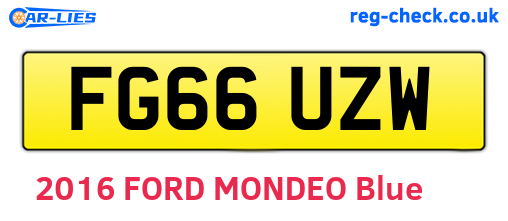 FG66UZW are the vehicle registration plates.