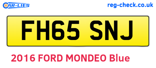 FH65SNJ are the vehicle registration plates.