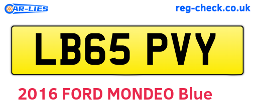 LB65PVY are the vehicle registration plates.