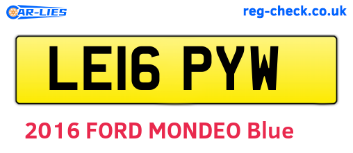 LE16PYW are the vehicle registration plates.