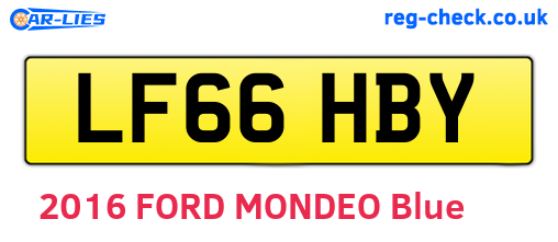 LF66HBY are the vehicle registration plates.