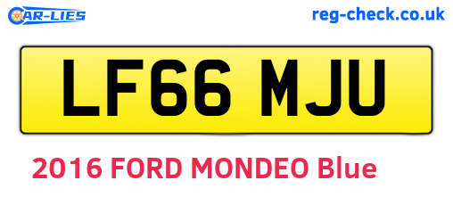 LF66MJU are the vehicle registration plates.