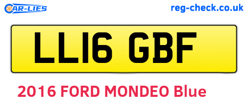 LL16GBF are the vehicle registration plates.