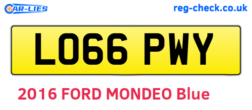 LO66PWY are the vehicle registration plates.