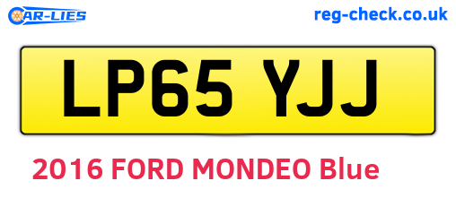 LP65YJJ are the vehicle registration plates.
