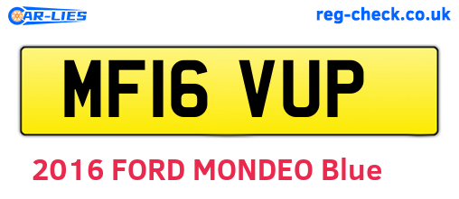 MF16VUP are the vehicle registration plates.