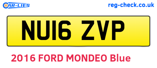 NU16ZVP are the vehicle registration plates.