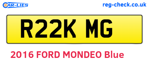 R22KMG are the vehicle registration plates.