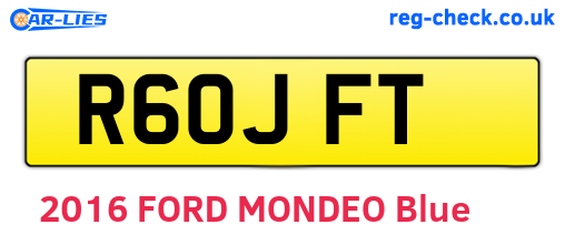R60JFT are the vehicle registration plates.