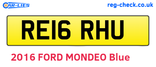 RE16RHU are the vehicle registration plates.