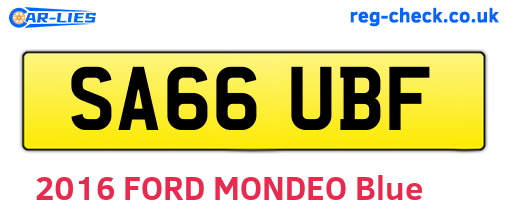 SA66UBF are the vehicle registration plates.