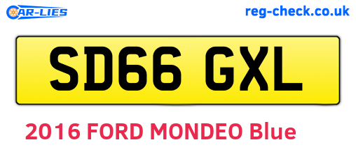 SD66GXL are the vehicle registration plates.