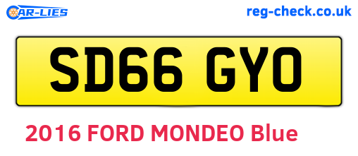 SD66GYO are the vehicle registration plates.