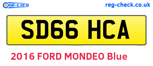 SD66HCA are the vehicle registration plates.