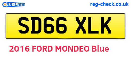 SD66XLK are the vehicle registration plates.