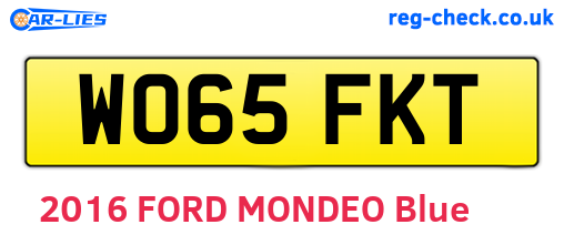 WO65FKT are the vehicle registration plates.