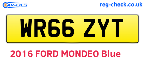 WR66ZYT are the vehicle registration plates.
