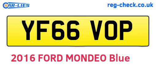 YF66VOP are the vehicle registration plates.
