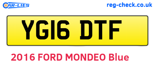 YG16DTF are the vehicle registration plates.