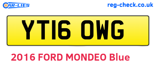 YT16OWG are the vehicle registration plates.