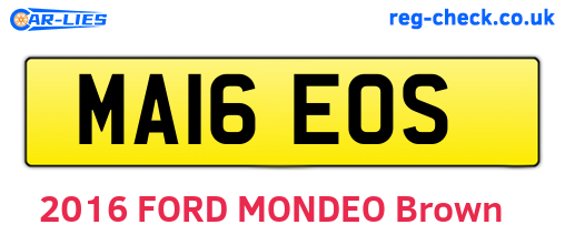 MA16EOS are the vehicle registration plates.